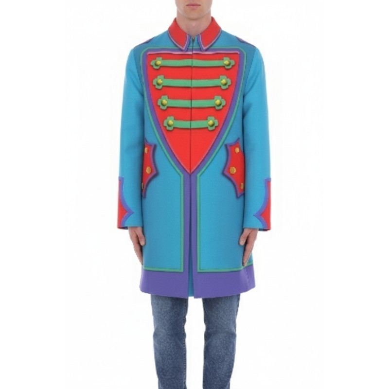 Moschino Military Band Coat Blue