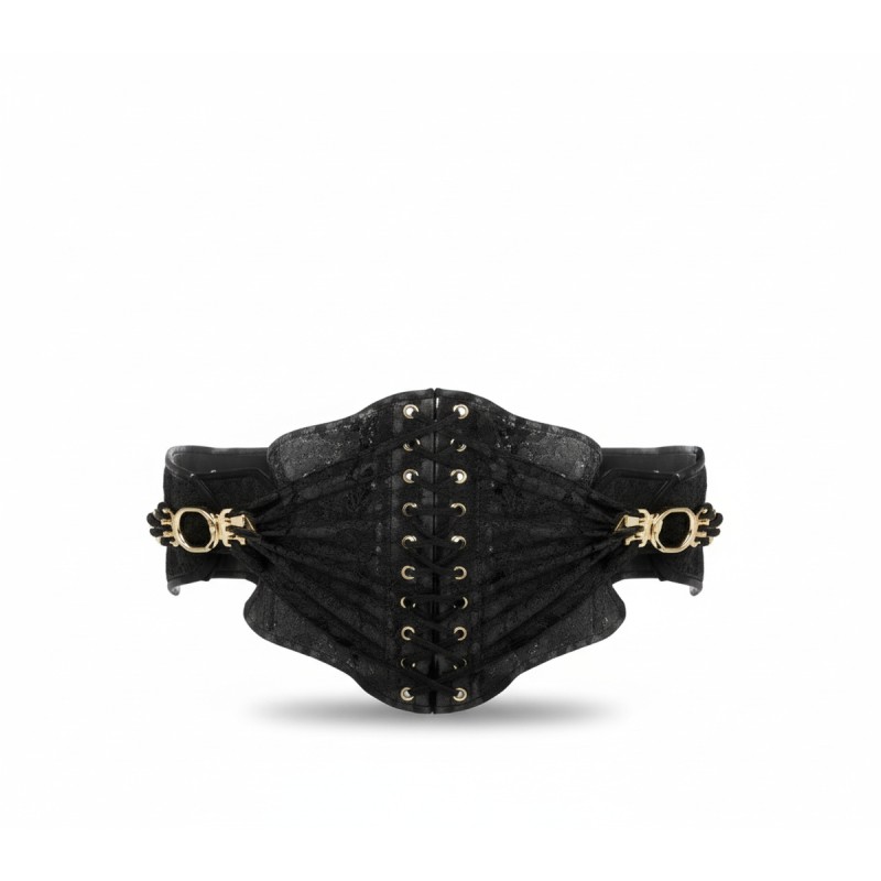 Moschino Lace-Up Corset Belt Black
