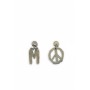 Moschino Peace Sign Statement Earrings Silver