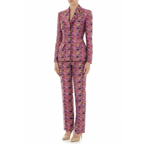 Moschino Geometric Pattern Tailored Jacket Purple