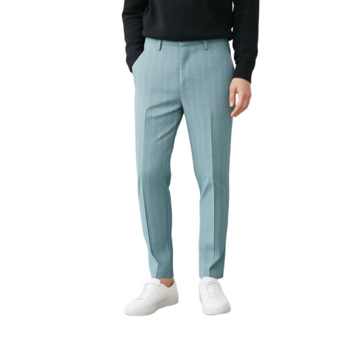 Moschino Herringbone Tailored Trousers Sage Green