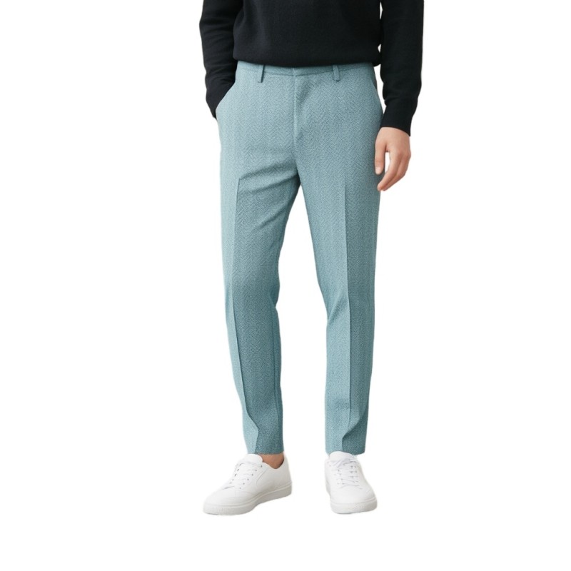 Moschino Herringbone Tailored Trousers Sage Green
