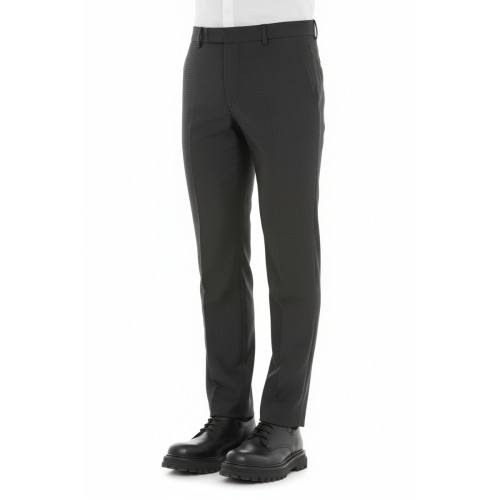 Moschino Charcoal Wool Blend Tailored Trousers