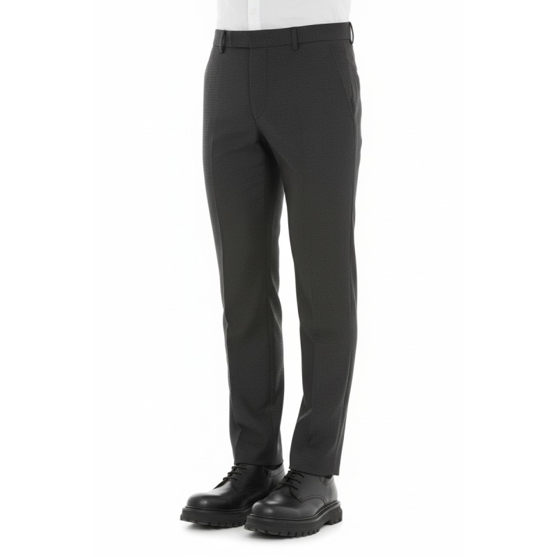 Moschino Charcoal Wool Blend Tailored Trousers