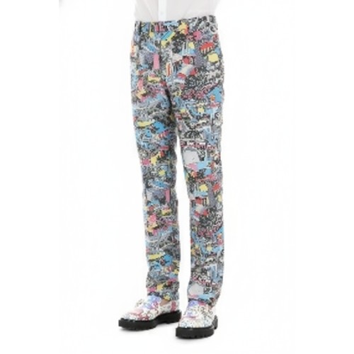 Moschino Comic Print Straight Trousers Multicolor