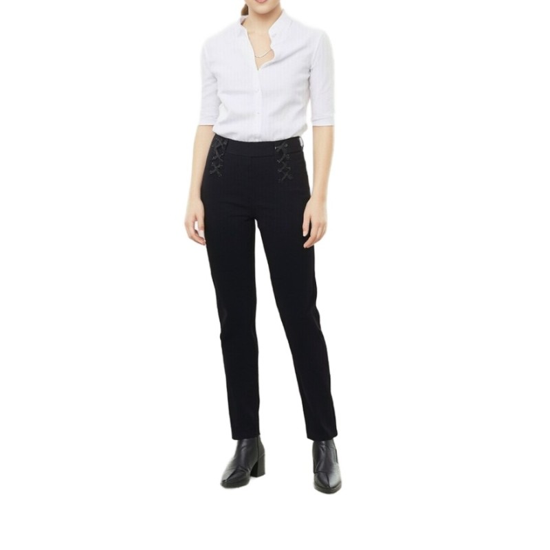 Moschino Lace-Up Black Tailored Trousers