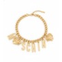 Moschino Chain Letter Charm Necklace Gold