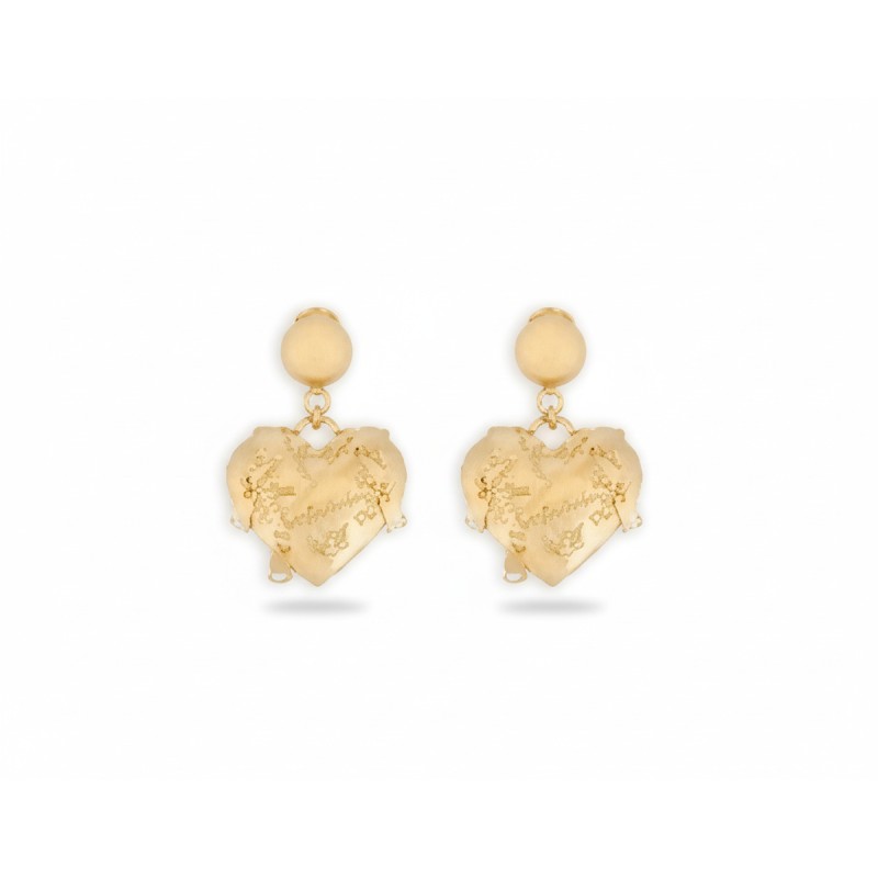 Moschino Golden Heart Drop Earrings