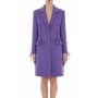 Moschino Lace-Up Purple Wool Coat