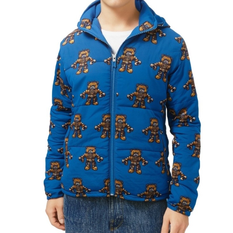 Moschino Robot Print Puffer Jacket Blue