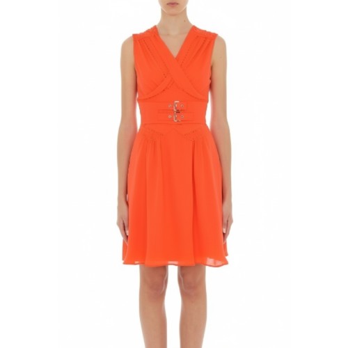 Moschino Sleeveless V-Neck Dress Orange