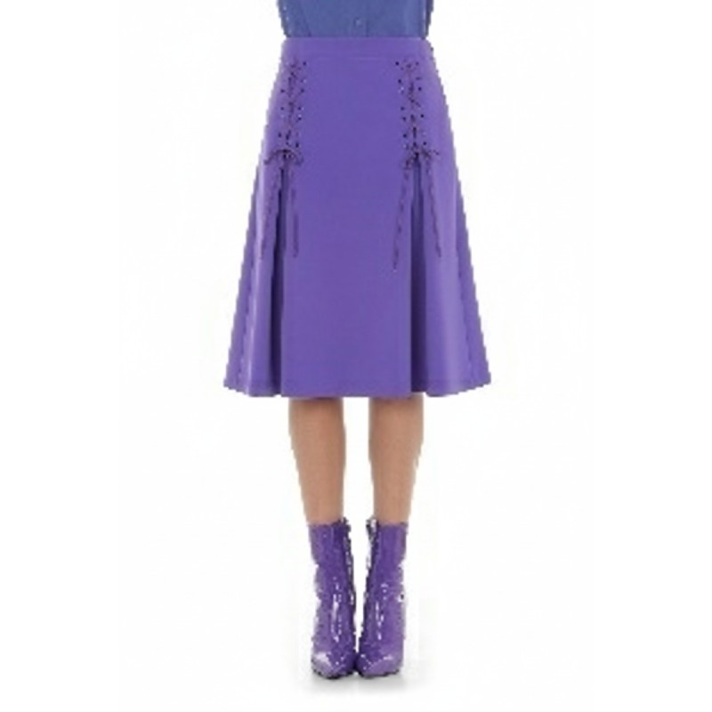 Moschino Purple Embellished A-Line Skirt