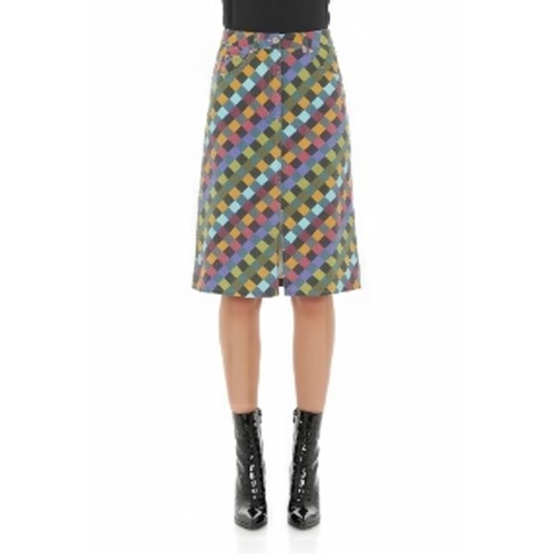 Moschino Multicolor Diamond Print Pencil Skirt