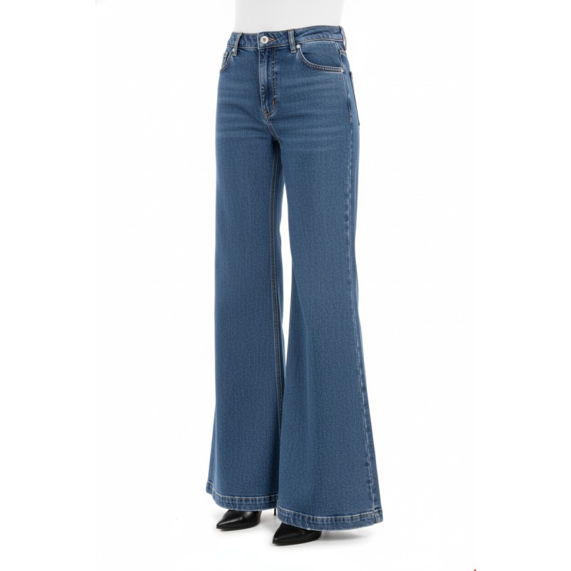 Moschino High-Rise Wide-Leg Jeans Blue