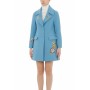Moschino Floral Embellished Wool Coat Blue