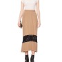 Moschino Lace Panel Midi Skirt Camel