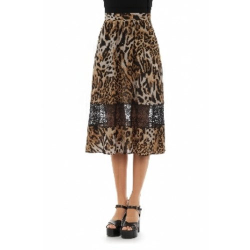 Moschino Leopard Print Sequin Midi Skirt