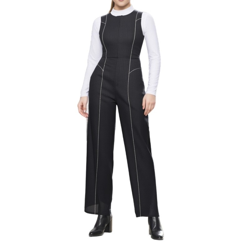 Moschino Black Contrast Stitch Jumpsuit
