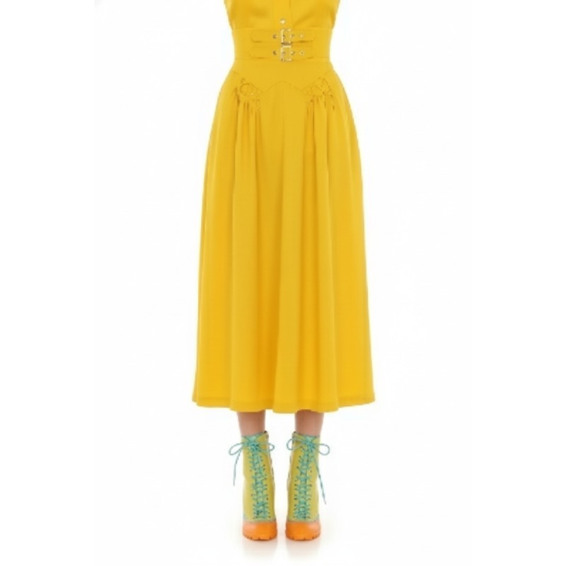 Moschino Embellished Midi Skirt Yellow