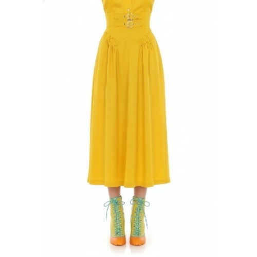 Moschino Embellished Midi Skirt Yellow