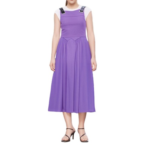 Moschino Purple Midi Pinafore Dress