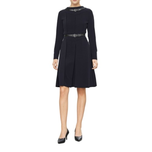 Moschino Belted Long Sleeve Dress Black