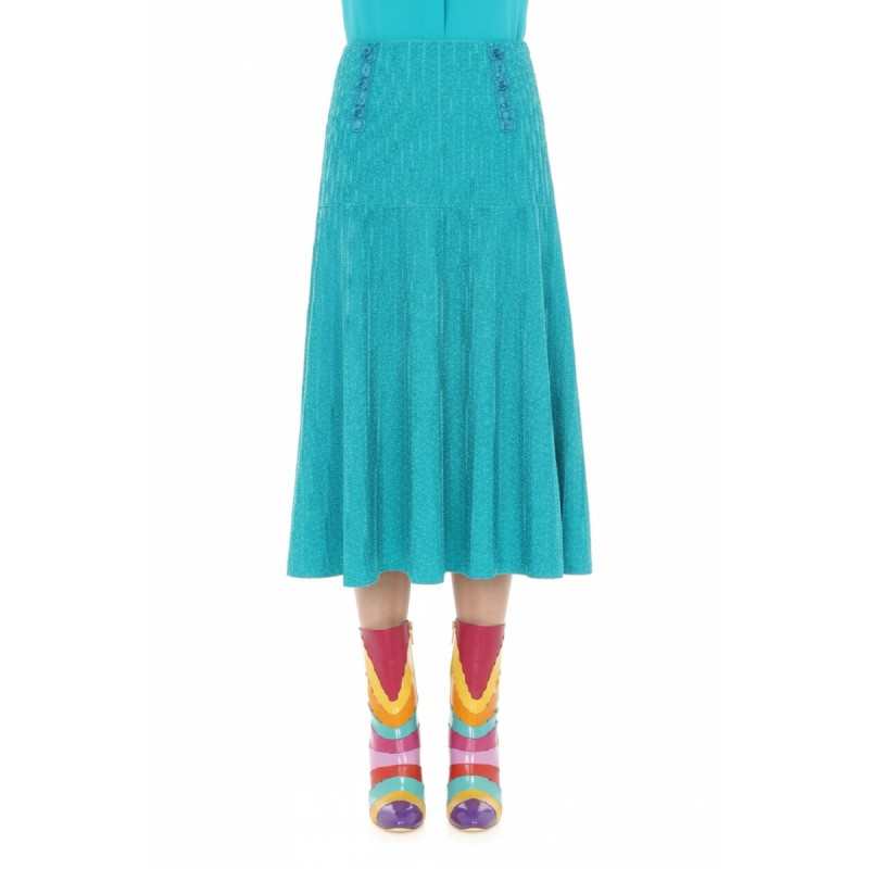 Moschino Turquoise Knit Midi Skirt