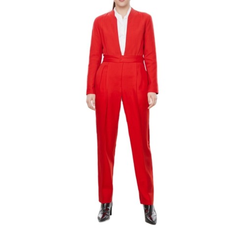 Moschino Red Belted Blazer Suit
