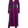 Moschino Striped Belted Midi Dress Purple