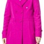 Moschino Double-Breasted Wool Coat Fuchsia