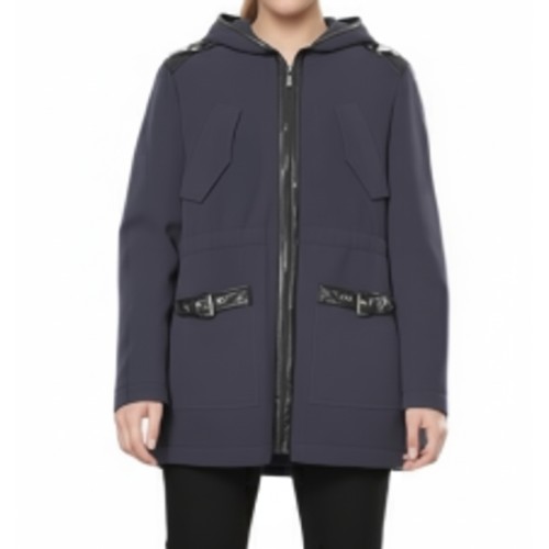 Moschino Hooded Zip Coat Grey