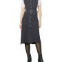 Moschino Button-Front Denim Pinafore Dress Grey