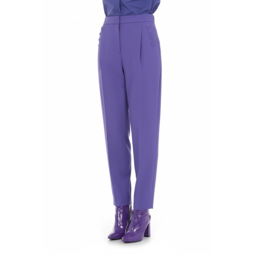 Moschino High-Waisted Purple Tailored Trousers