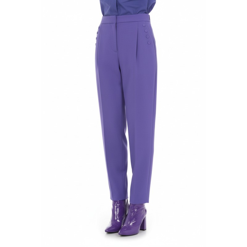 Moschino High-Waisted Purple Tailored Trousers