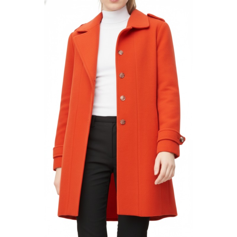 Moschino Orange Wool Blend Trench Coat