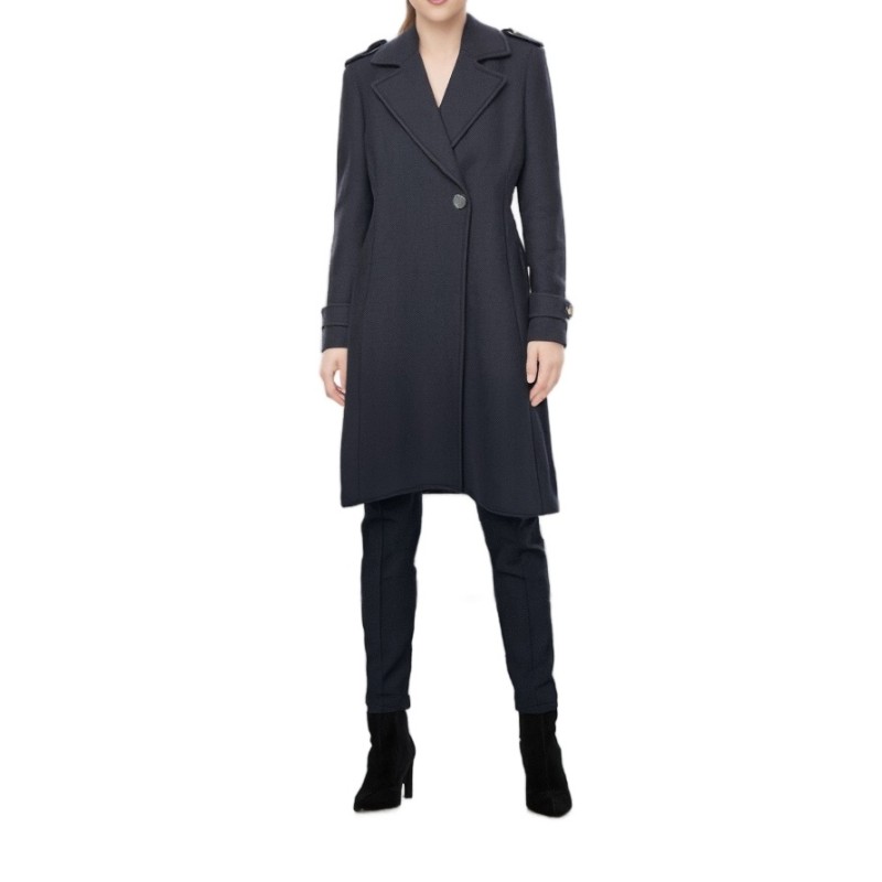 Moschino Wool Blend Trench Coat Charcoal
