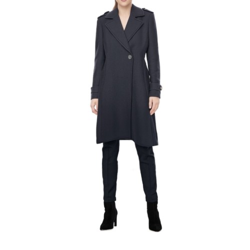 Moschino Wool Blend Trench Coat Charcoal