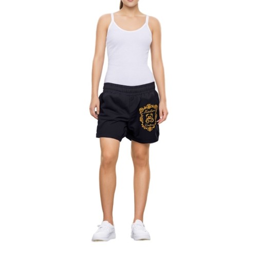 Moschino Ornate Crest Cotton Shorts Black