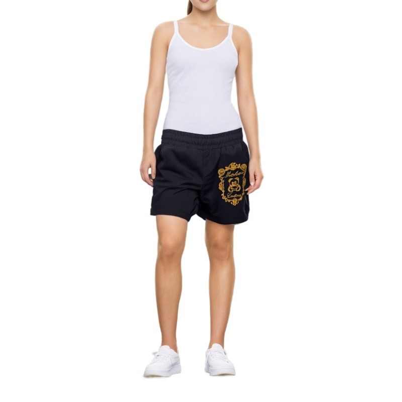 Moschino Ornate Crest Cotton Shorts Black