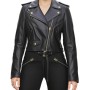Moschino Black Leather Biker Jacket