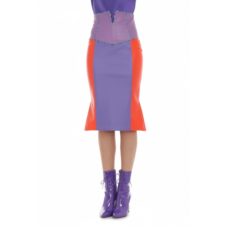 Moschino Colorblock Mermaid Skirt Purple Orange
