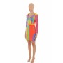 Moschino Colorblock Long Sleeve Dress Multicolor