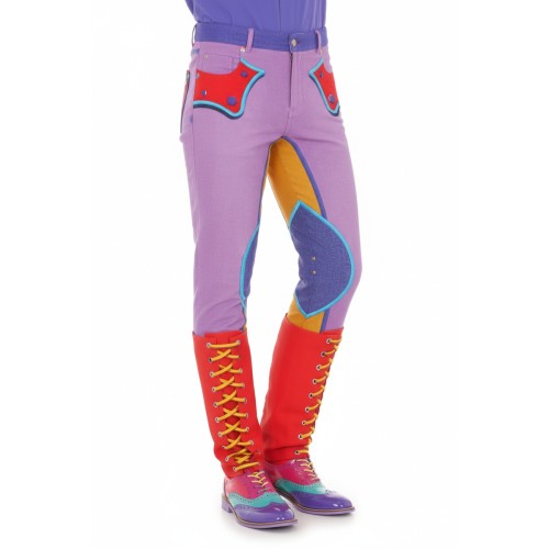 Moschino Colorblock Western Trousers Purple