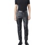 Moschino Quilted Leather Moto Pants Black