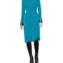 Moschino Leather Trim Shirt Dress Teal