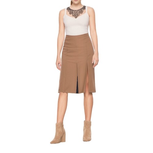 Moschino Tailored Midi Skirt Brown
