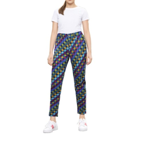Moschino Geometric Diamond Print Trousers Multicolor