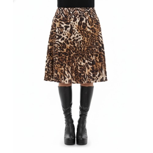 Moschino Leopard Print Midi Skirt Brown