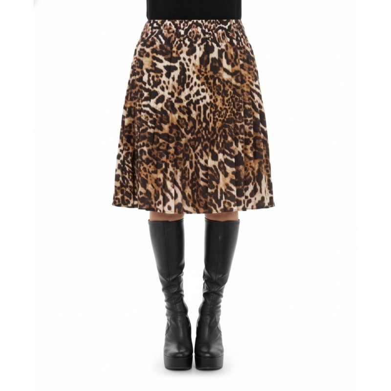 Moschino Leopard Print Midi Skirt Brown