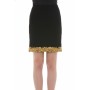 Moschino Gold Lace Hem Pencil Skirt Black
